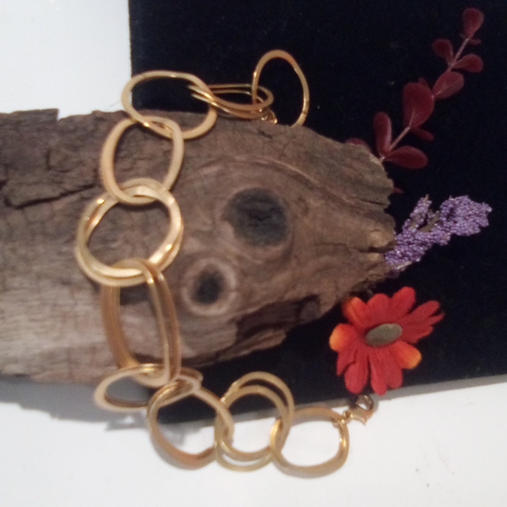 CopperTone Minimalist Oval Circle Link Bracelet